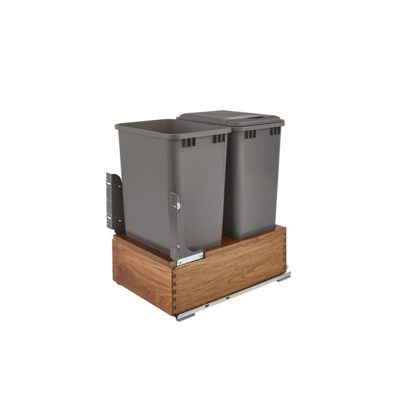 Rev-A-Shelf Walnut Hardwood, Dark Brown, 16 in W, 23.38 in H, 22.13 in D, 22.13 in L, Dark Brown 4WC-WN-2150DM2-SC - main